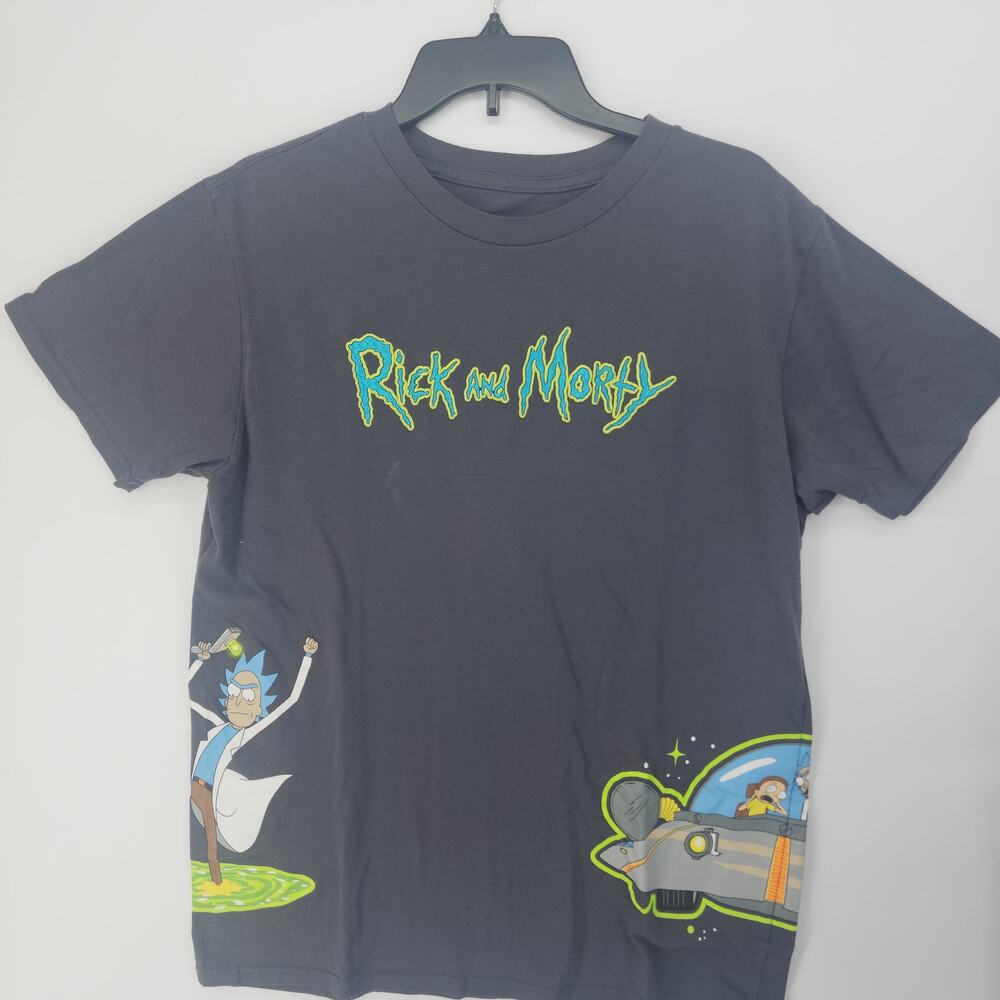 Rick and Morty Spaceship Portal Graphic Tee Charcoal XL